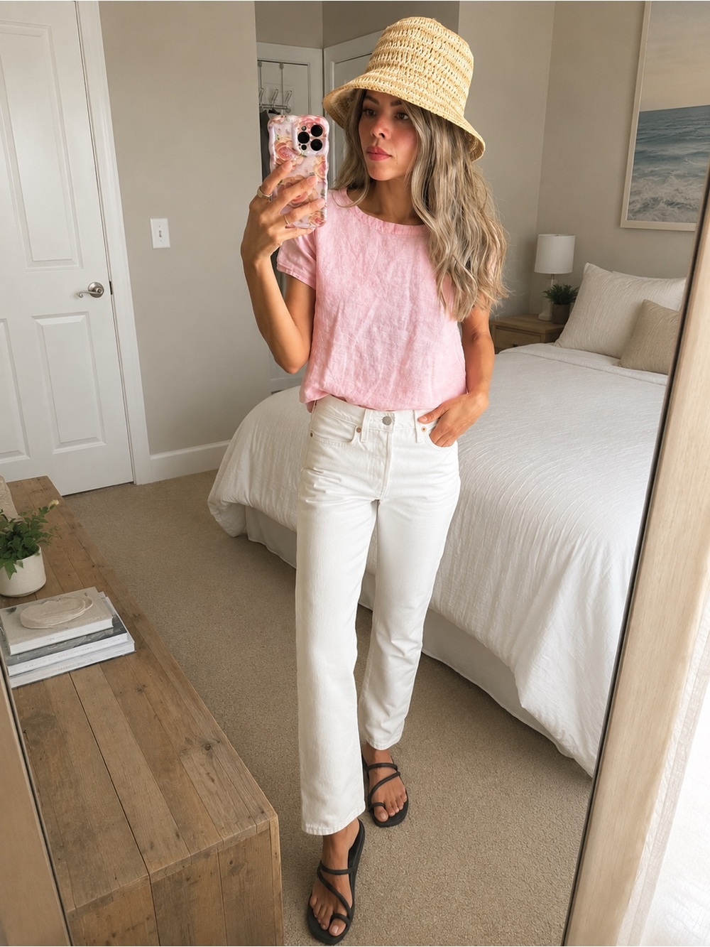 Levi's White wedgie Straight Leg Jeans